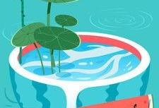 吃瓜插画设计,趣味横生的视觉盛宴