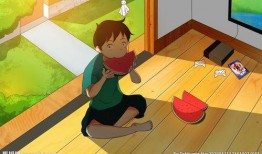 吃瓜插画设计,趣味横生的视觉盛宴